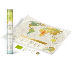 Скретч карта мира 3-в-1 Travel Map Geography World ENG 88*60 см