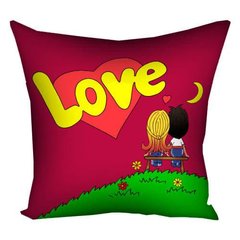 Подушка з принтом "Lovе…" красная - Подарок для влюбленных - Подарок на День Святого Валентина