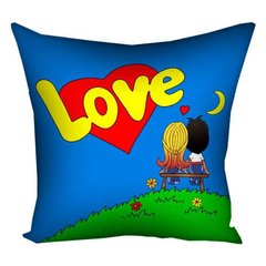 Подушка з принтом "Lovе…" синяя - Подарок для влюбленных - Подарок на День Святого Валентина