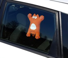 Саймон Кот рыжий на присосках - Сувенир в машину - Мягкая игрушка Кот Саймон - Подарок автомобилисту