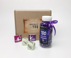 Игра для взрослых "100 наших желаний и позы любви" - кубики с позами, шоколад камасута, 100 пикантных заданий