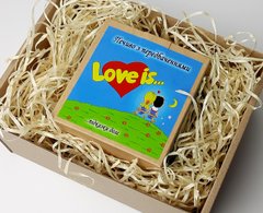 Печенье с пожеланиями "Love is" в праздничной упаковке - Подарок для влюбленных - Подарок на 14 февраля